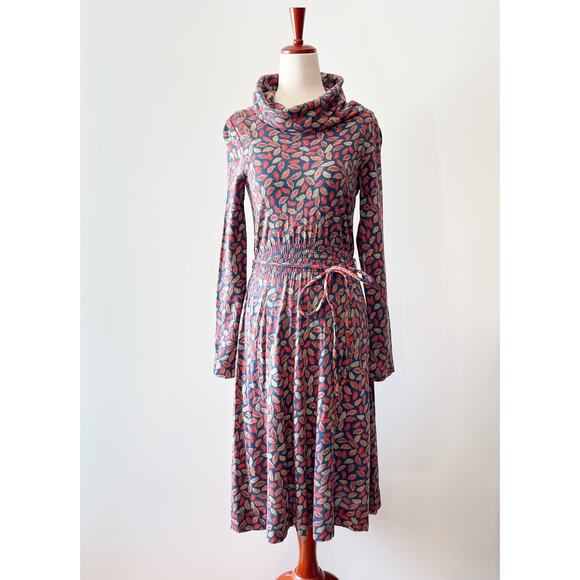 Vintage Charles Alan Belted Leaf Print Cottagecore Twee Dress Small - Picture 6 of 6